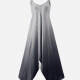 Women's Striped Gradient Handkerchief Knitted Cami Dress Black Clothing Wholesale Market -LIUHUA