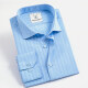 Men's Casual Collared Long Sleeve Button Down Striped Shirt Blue Clothing Wholesale Market -LIUHUA