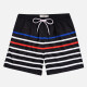 Men's Quick Dry Drawstring Side Pockets Mesh Lining Beach Shorts Black Striped Clothing Wholesale Market -LIUHUA
