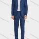 Wholesale Men's Linen Casual Slim Fit Lapel Plain Two Buttons Pocket 2 Pieces Suit Set Dark Blue Clothing Wholesale Market Liuhua
