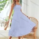 Wholesale Women's Casual Square Neck Ruffle Trim Shirred Plain Cami Midi Dress AY234# 8# Clothing Wholesale Market Liuhua