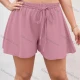 Wholesale Women's Casual Elastic Waist Lace Up Plain Shorts AY243# 8# Clothing Wholesale Market Liuhua