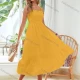 Wholesale Women's Casual Square Neck Ruffle Trim Shirred Plain Cami Midi Dress AY234# 11# Clothing Wholesale Market Liuhua