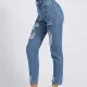 Women's Ripped Distressed High Waist Skinny Jeans Blue Clothing Wholesale Market -LIUHUA
