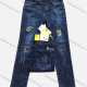 Wholesale Boys Button Pockets Frayed Patched Labelled Embroidered Letter Plain Casual Jean 06-2# Blue Wholesale Clothing Market & Suppliers -LIUHUAMALL