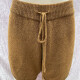 Women's Casual Plain Drawstring Knit Shorts Rust Orange Clothing Wholesale Market -LIUHUA