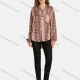 Wholesale Women's Casual Shirt Collar Long Sleeve Fake Pocket Button Front Snakeskin Print Sequin Tunic 1 Clothing Wholesale Market Liuhua