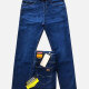 Men's Casual Button Pockets Labelled Plain Jean Blue Clothing Wholesale Market -LIUHUA