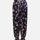 Women's Casual Loose Fit Drawstring High Waist Pattern Carrot Pants 1# Clothing Wholesale Market -LIUHUA