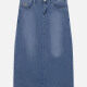 Women's Casual Button Pockets Wash Denim Skirt Blue Clothing Wholesale Market -LIUHUA