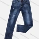Wholesale Boys Casual Button Zipper Pockets Frayed Plain Jean 2882# Dark Blue Clothing Wholesale Market Liuhua