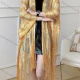 Wholesale Women's Casual Striped Mesh Tassel Trim Hem Scarf Shawl Yellow Clothing Wholesale Market Liuhua