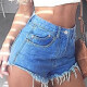 Women's Fashion Plain Frayed Raw Hem Multiple Pockets Embroidery Denim Shorts Light Blue Clothing Wholesale Market -LIUHUA