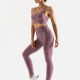 Women's 2 Piece Colorblock Workout Outfits Sports Bra Seamless Leggings Yoga Gym Activewear Set AB58-3# Brick Red Clothing Wholesale Market -LIUHUA