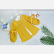 Girl's Casual Round-Neck Bowknot Peasant Sleeve Cutout Embroidery Top Yellow Clothing Wholesale Market -LIUHUA
