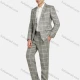 Wholesale Men's Fashion Lapel Plaid Print Single Breasted Pockets Blazer & Pants 2 Piece Suit Sets Gray Clothing Wholesale Market Liuhua
