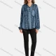 Wholesale Women's Casual Shirt Collar Long Sleeve Fake Pocket Button Front Snakeskin Print Sequin Tunic 8 Clothing Wholesale Market Liuhua