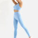 Women's 2 Piece Colorblock Workout Outfits Sports Bra Seamless Leggings Yoga Gym Activewear Set AB58-3# Blue Clothing Wholesale Market -LIUHUA