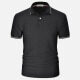 Men's Classic Striped Slim Fit Two Button Placket Short Sleeve Polo Shirt Black Clothing Wholesale Market -LIUHUA