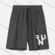 Wholesale Men's Athletic Drawstring Letter Print Zipper Pockets Running Shorts Gray Clothing Wholesale Market Liuhua