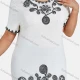 Wholesale Women's Elegant Round Neck Floral Embroidery Short Sleeve T-Shirt White Clothing Wholesale Market Liuhua