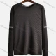 Wholesale Men's Round Neck Letter Jacquard Athletic Long Sleeve Sweatshirt 2095# Black Clothing Wholesale Market Liuhua