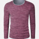 Men's Silm Fit Duo Layered Space Dye Long Sleeve T-Shirt X0029# Wine Clothing Wholesale Market -LIUHUA