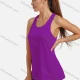 Wholesale Women's Sporty Plain Scoop Neck Quick-dry Breathable Reflective Stripes Racerback Tank Top W8004# Purple Clothing Wholesale Market Liuhua