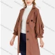 Wholesale Women's Plain Casual Cape Single Breasted Belted Trench Coat Chocolate Clothing Wholesale Market Liuhua