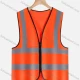 Wholesale High Visibility Zipper Front Reflective Strips Safety Vests Orange Clothing Wholesale Market Liuhua