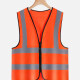 High Visibility Zipper Front Reflective Strips Safety Vests Orange Clothing Wholesale Market -LIUHUA