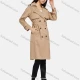 Wholesale Women's Lapel Double Breasted Belted Pockets Plain Mid Length Trench Coat Khaki Clothing Wholesale Market Liuhua