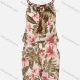 Wholesale Women's Sleeveless Spaghetti Strap Keyhole Neck Floral Print Romper Almond White Clothing Wholesale Market Liuhua