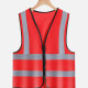 High Visibility Zipper Front Reflective Strips Safety Vests Red Clothing Wholesale Market -LIUHUA
