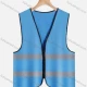 Wholesale High Visibility Reflective Strips Zipper Front Safety Vest Light Blue Clothing Wholesale Market Liuhua