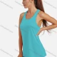 Wholesale Women's Sporty Plain Scoop Neck Quick-dry Breathable Reflective Stripes Racerback Tank Top W8004# Sky Blue Clothing Wholesale Market Liuhua