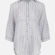 Women's Casual Shirt Collar Long Sleeve Button Down Striped Shirt Dress Blue Clothing Wholesale Market -LIUHUA