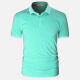 Men's Classic Striped Slim Fit Two Button Placket Short Sleeve Polo Shirt Sky Blue Clothing Wholesale Market -LIUHUA