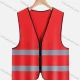 Wholesale High Visibility Reflective Strips Zipper Front Safety Vest Red Clothing Wholesale Market Liuhua