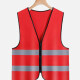 High Visibility Reflective Strips Zipper Front Safety Vest Red Clothing Wholesale Market -LIUHUA