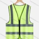Wholesale High Visibility Zipper Front Reflective Strips Safety Vests Fluorescent Yellow Clothing Wholesale Market Liuhua