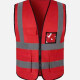 High Visibility Zipper Front Safety Vest With Reflective Strips and Pockets Red Clothing Wholesale Market -LIUHUA