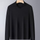 Men's Casual Long Sleeve Shirt Lapel V Neck Plain Top 867# Black Clothing Wholesale Market -LIUHUA