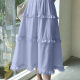 Women's Casual Elastic Waist Layered Lace Ruffle Trim Midi Skirt AY255# 8# Clothing Wholesale Market -LIUHUA