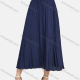 Wholesale Women's Elastic Waist Ruched Ruffle Hem Plain Maxi Skirt Dark Blue Wholesale Clothing Market & Suppliers -LIUHUAMALL