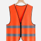High Visibility Reflective Strips Zipper Front Safety Vest Orange Clothing Wholesale Market -LIUHUA