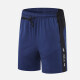Men's Performance Workout Colorblock Slogan Athletic Shorts With Zip Pockets Navy Clothing Wholesale Market -LIUHUA