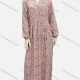 Wholesale Women's Casual V Neck Floral Print Button Front Maxi Dress	 Pink Clothing Wholesale Market Liuhua