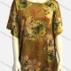 Wholesale Women's Casual Boat Neck Half Sleeve Floral Print Blouse Yellow Clothing Wholesale Market Liuhua