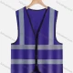 Wholesale High Visibility Zipper Front Reflective Strips Safety Vests Blue Clothing Wholesale Market Liuhua